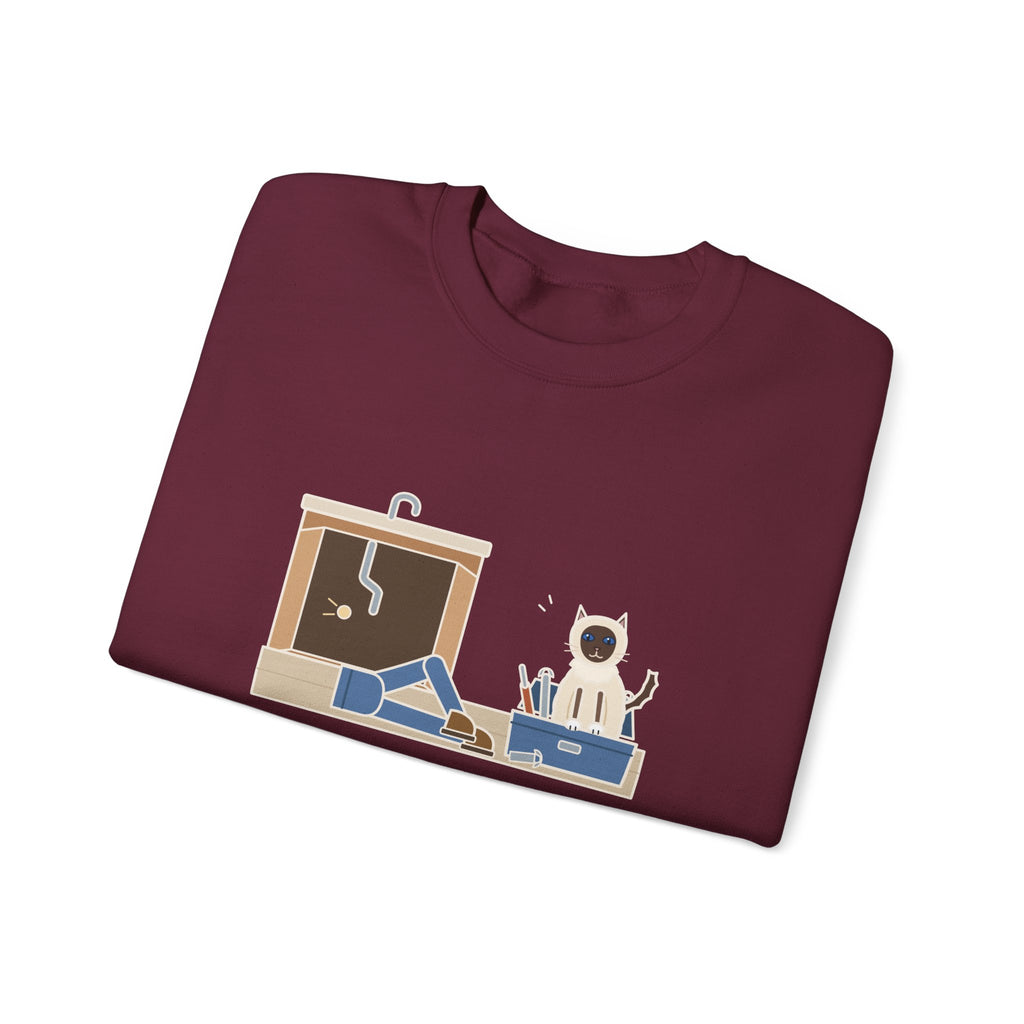 Birman Cat Crewneck Sweatshirt - Toolbox Seat for the Kitchen Sink Repair