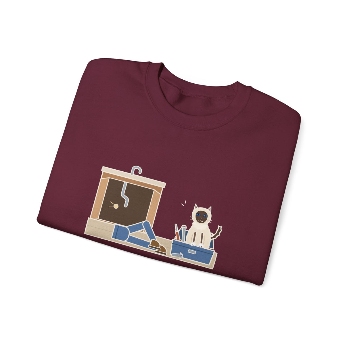 Birman Cat Crewneck Sweatshirt - Toolbox Seat for the Kitchen Sink Repair