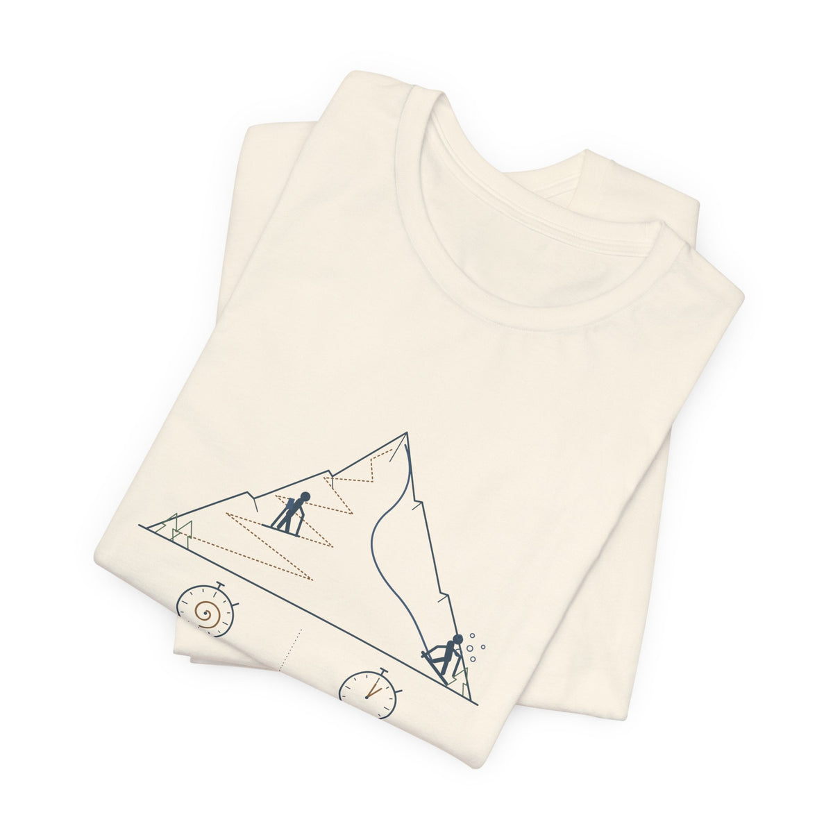 Ski Touring T-Shirt - Ninety Minutes Up. Four Minutes Down. Funny Backcountry Ski Tee