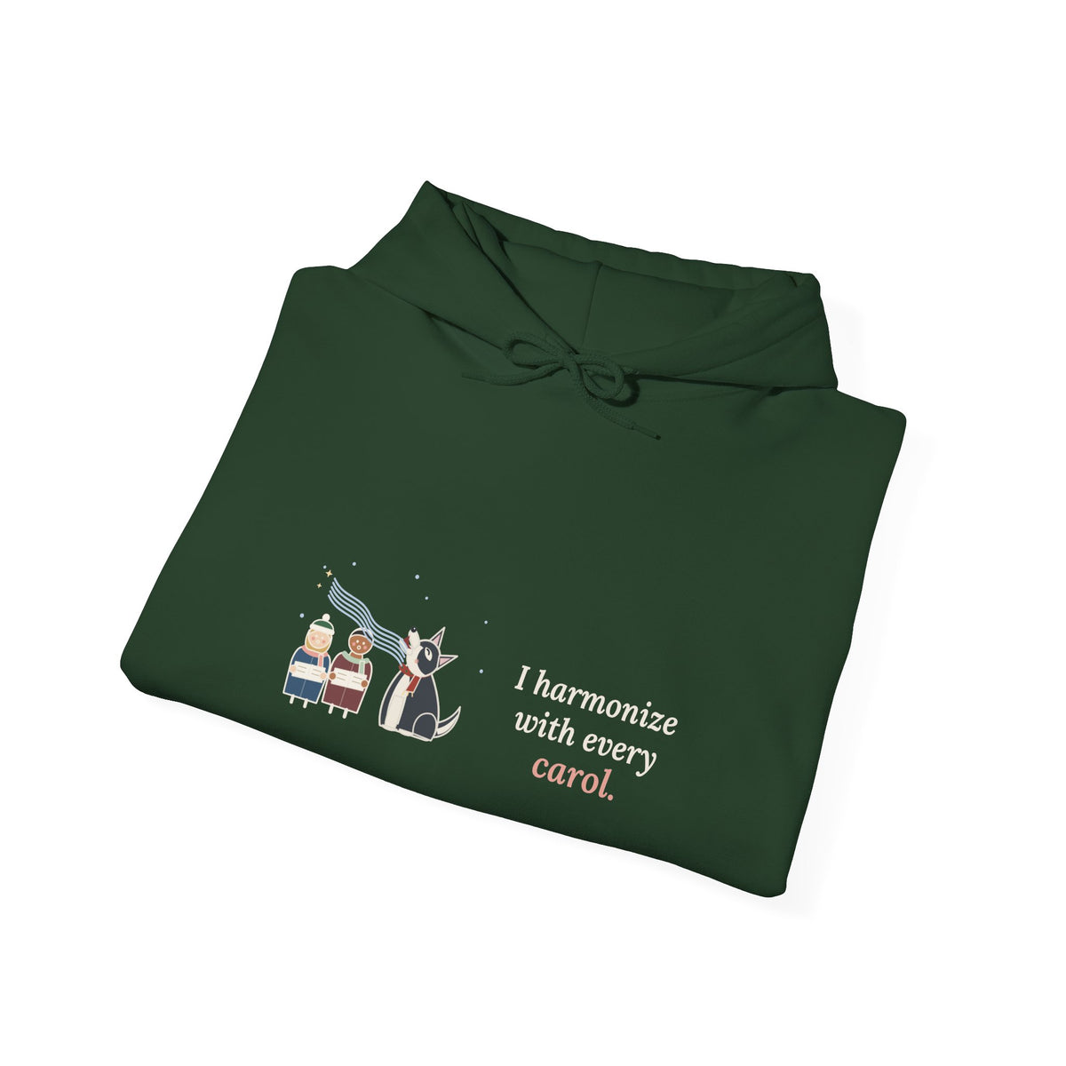 Husky Hoodie - I Harmonize With Every Carol Siberian Husky Christmas Hooded Sweatshirt
