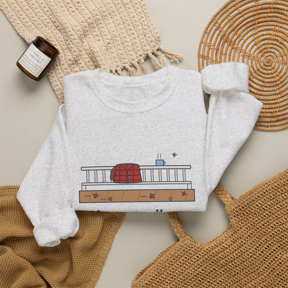 Life Starts All Over Again When It Gets Crisp Sweatshirt, Fall Fitzgerald Quote Crewneck with Porch Morning