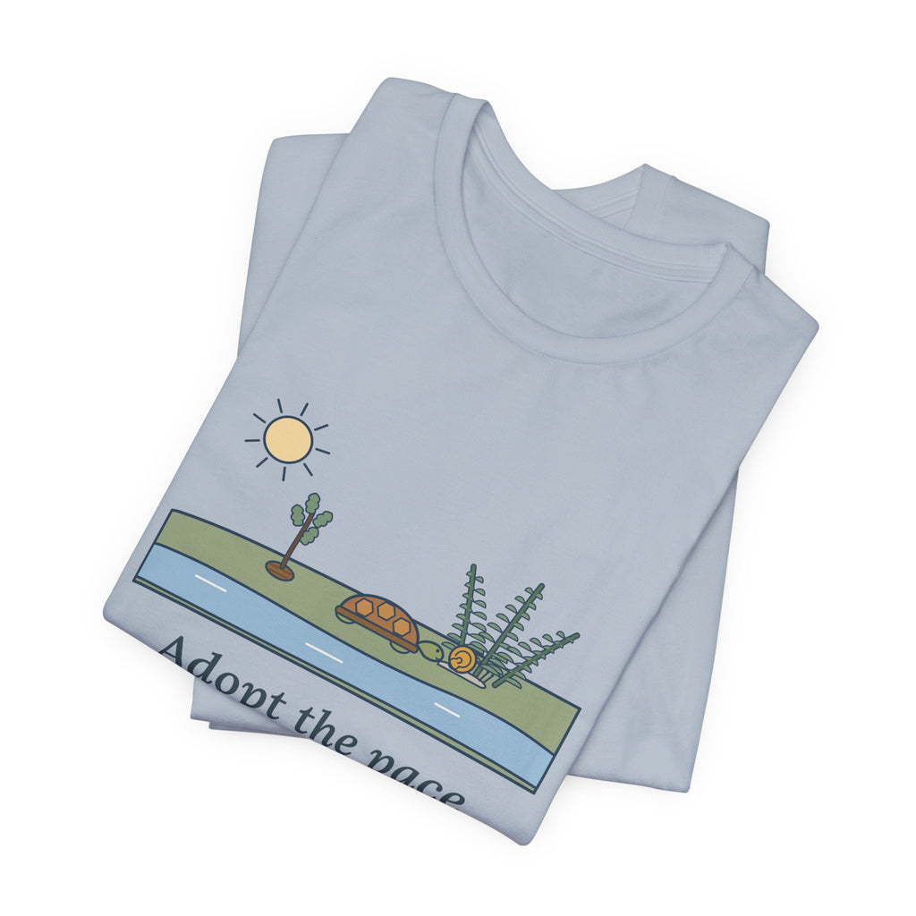 Emerson Quote T-Shirt, Adopt the Pace of Nature, Her Secret Is Patience, Nature Tortoise and Snail Tee