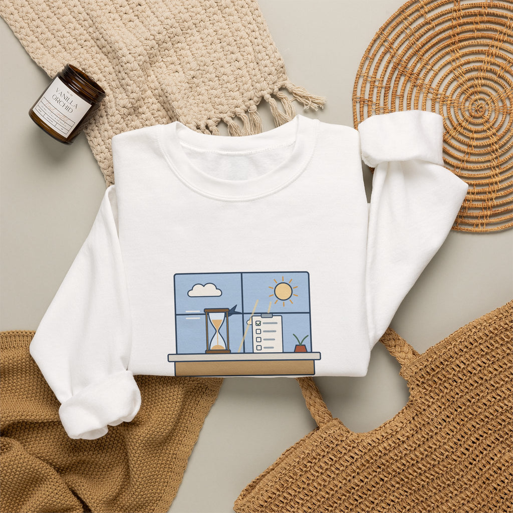 While We Are Postponing, Life Speeds By Sweatshirt, Stoic Seneca Quote Crewneck with Swift Past the Window