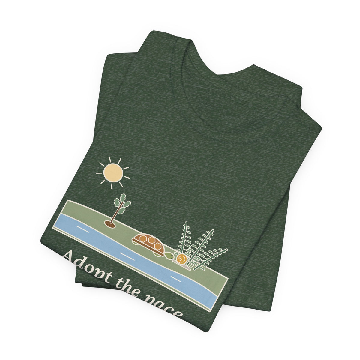Emerson Quote T-Shirt, Adopt the Pace of Nature, Her Secret Is Patience, Nature Tortoise and Snail Tee