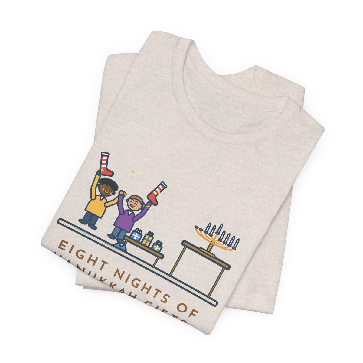 Funny Hanukkah T-Shirt, Eight Nights of Gifts, Night Six Was Socks, the Kids Cheered Anyway, Night Six Tee