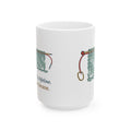 Large 15oz Lace Knitting Mug - Threaded a Lifeline. Now I'm Brave. Knitter Coffee Mug