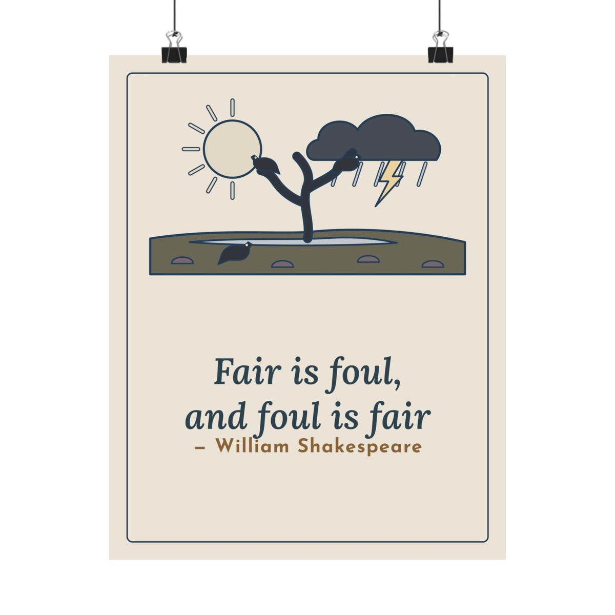 Shakespeare Quote Poster, Fair Is Foul and Foul Is Fair, Gothic Twisted Heath Tree Wall Art