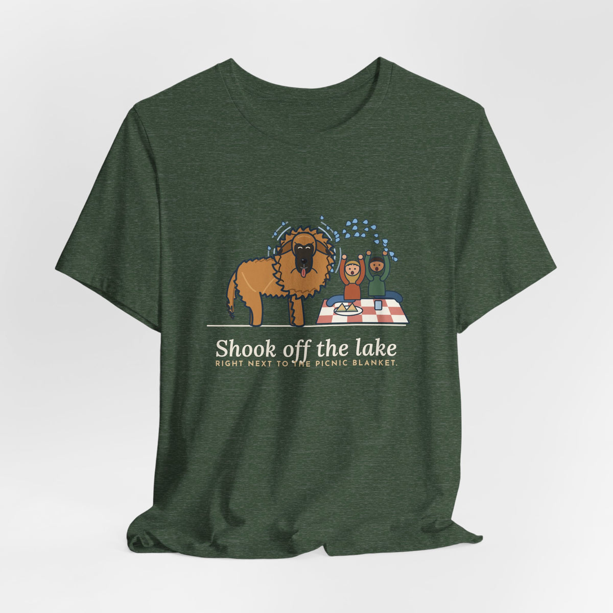 Leonberger T-Shirt - Shook Off the Lake Right Next to the Picnic Blanket