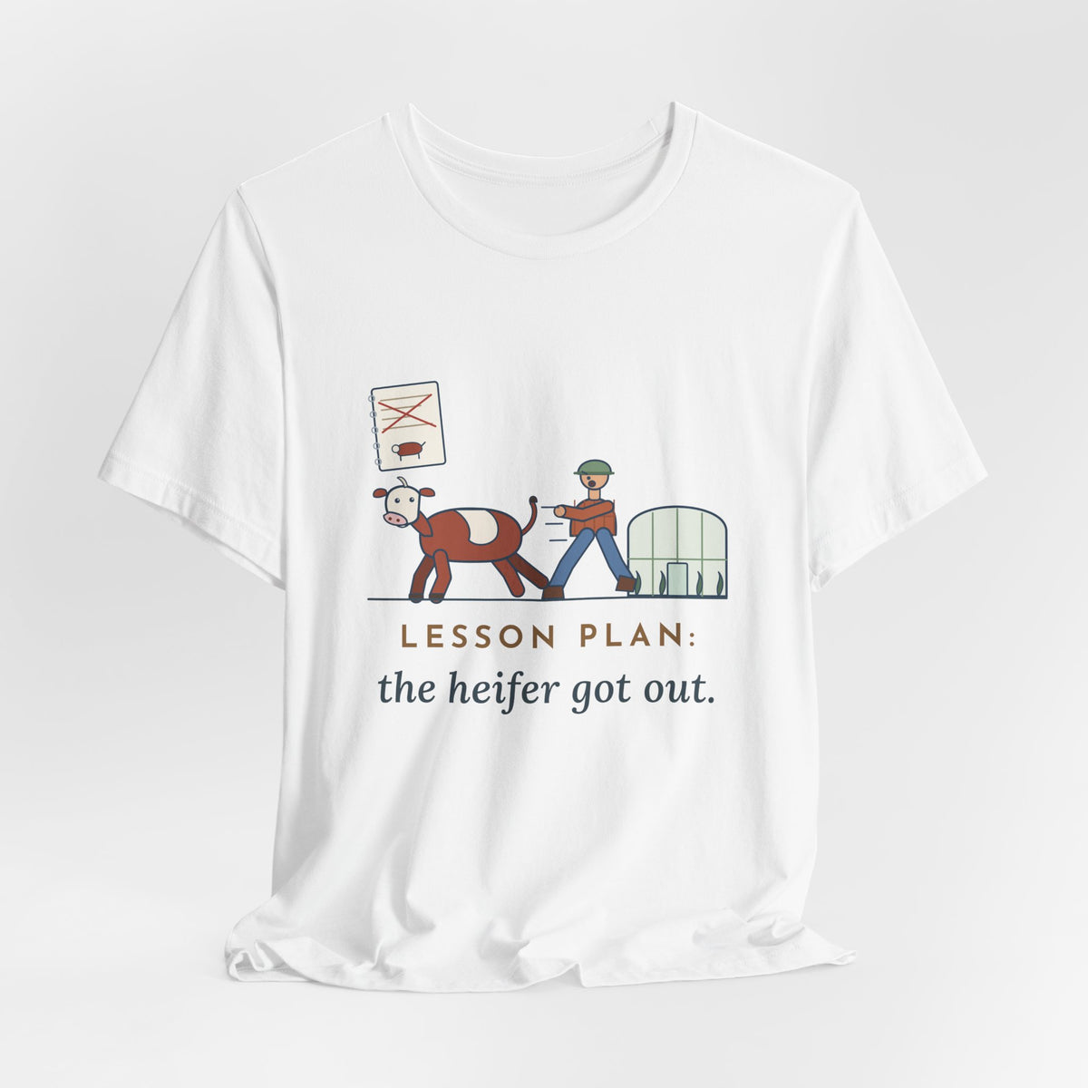 Ag Teacher T-Shirt - Lesson Plan: The Heifer Got Out, Funny Agriculture Teacher Tee