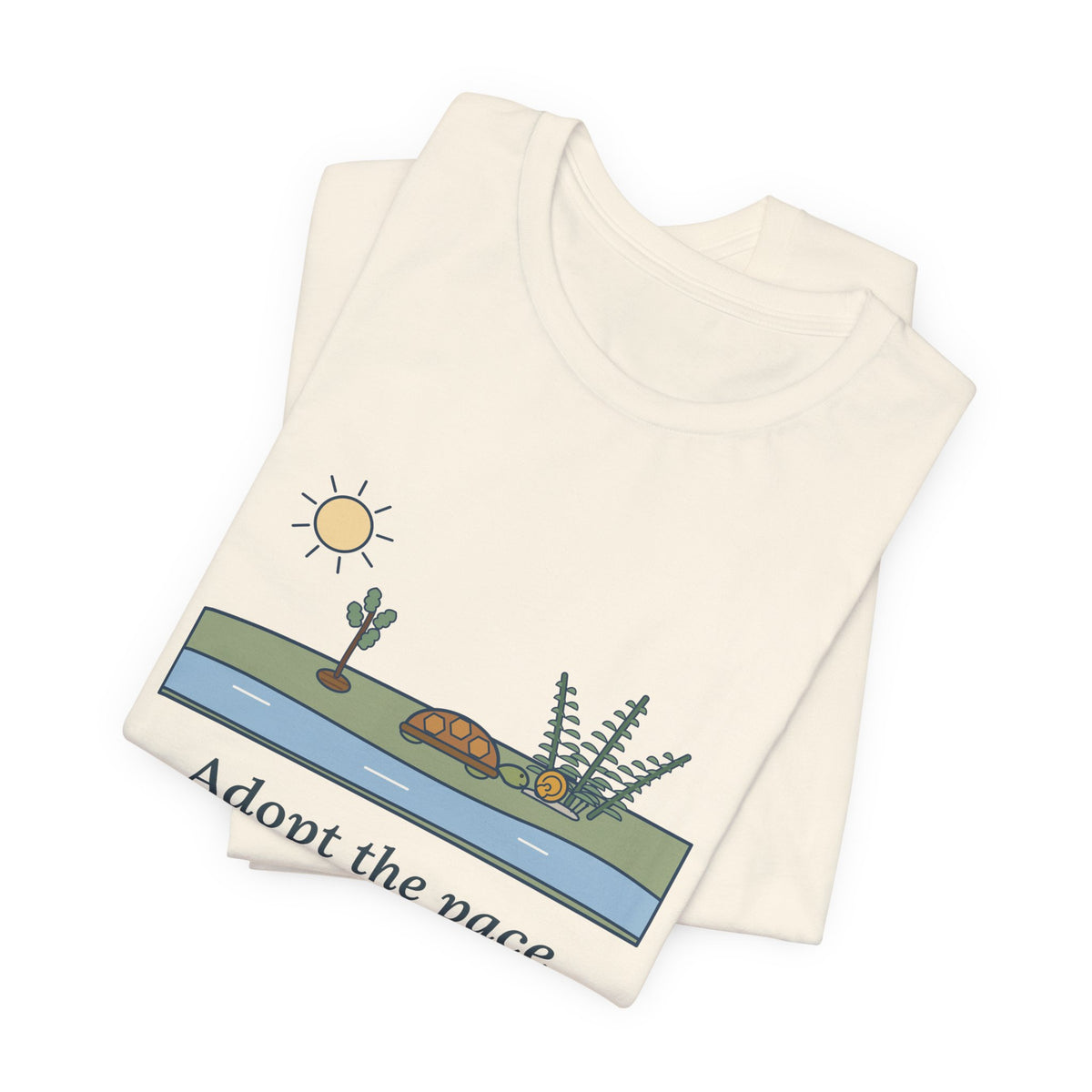 Emerson Quote T-Shirt, Adopt the Pace of Nature, Her Secret Is Patience, Nature Tortoise and Snail Tee
