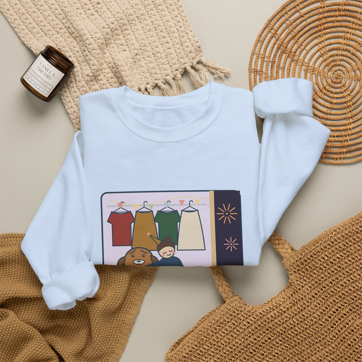 New Year 2027 Crewneck Sweatshirt - Rang in 2027 in the Closet with the Dog, Dog Mom and Dad Gift
