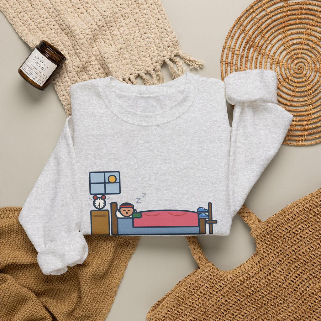 Workout Sweatshirt, Set Out My Clothes the Night Before, Slept in Them, Funny Morning Bedroom Crewneck