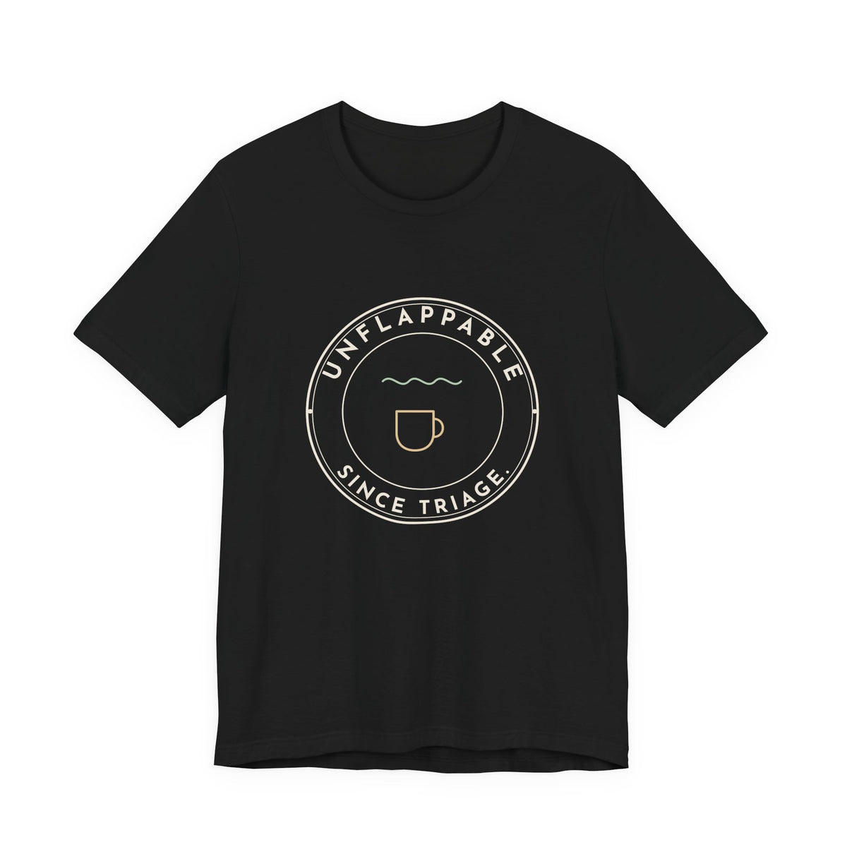 ER Nurse T-Shirt - Unflappable Since Triage Retro Badge Tee for Emergency Nurses