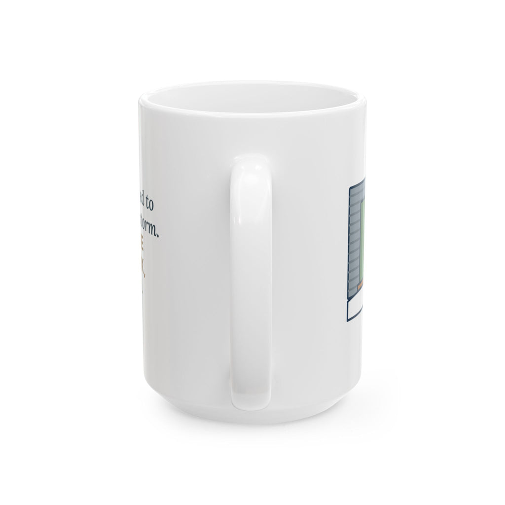 Large Siberian Cat Mug 15oz - Snowbank Cat, Very Pleased