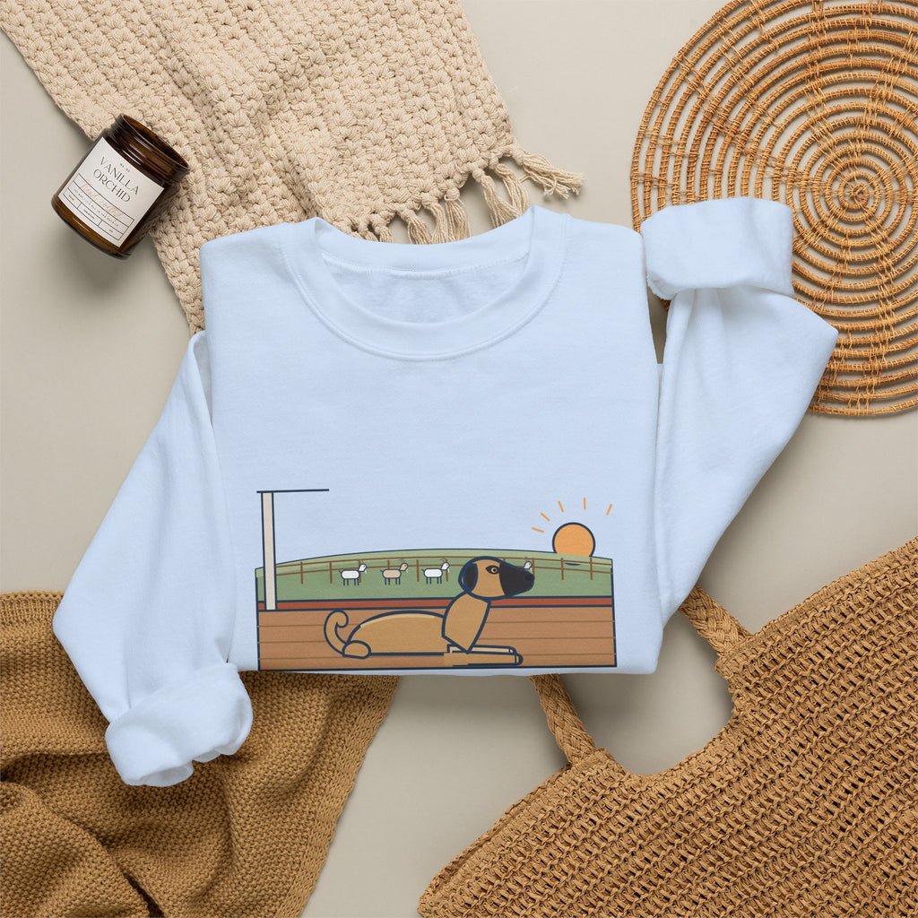 Anatolian Shepherd Crewneck Sweatshirt - Farm Dog Porch Watch Until Sunrise