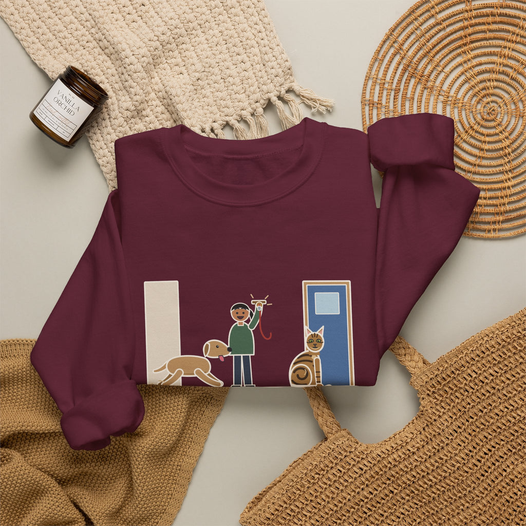 Sokoke Cat Crewneck Sweatshirt - First to the Door When the Leash Comes Out