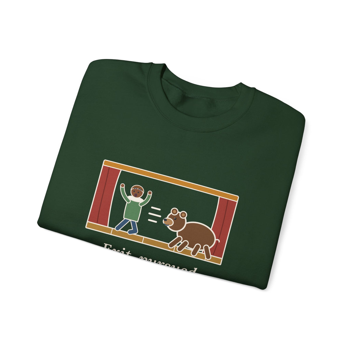 Exit, Pursued by a Bear Sweatshirt, Theatre Shakespeare Quote Crewneck with Stage Chase
