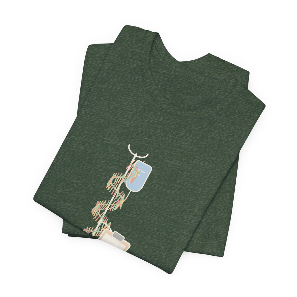 Funny Nurse Christmas T-Shirt - Tinsel on the IV Pole. Infection Control Has Notes. Nursing Tee