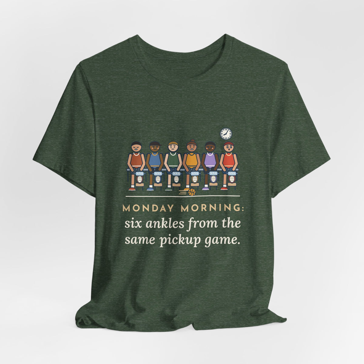 Urgent Care Nurse T-Shirt - Monday Morning, Six Ankles From the Same Pickup Game