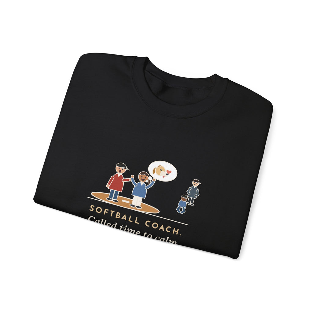 Softball Coach Sweatshirt, Called Time for a Mound Visit, Heard All About Her New Puppy, Funny Mound Visit Crewneck