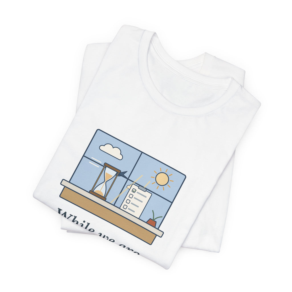Seneca Quote T-Shirt, While We Are Postponing, Life Speeds By, Stoic Swift Past the Window Tee
