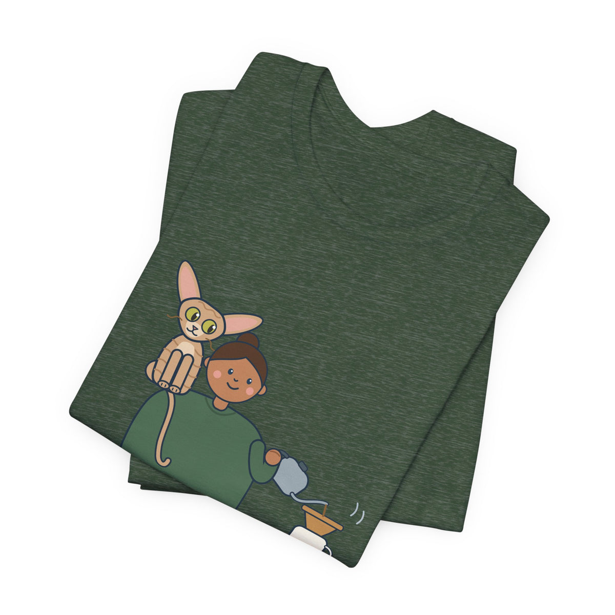 Devon Rex Cat T-Shirt - Rides on My Shoulder Like a Parrot Funny Shoulder Cat Tee