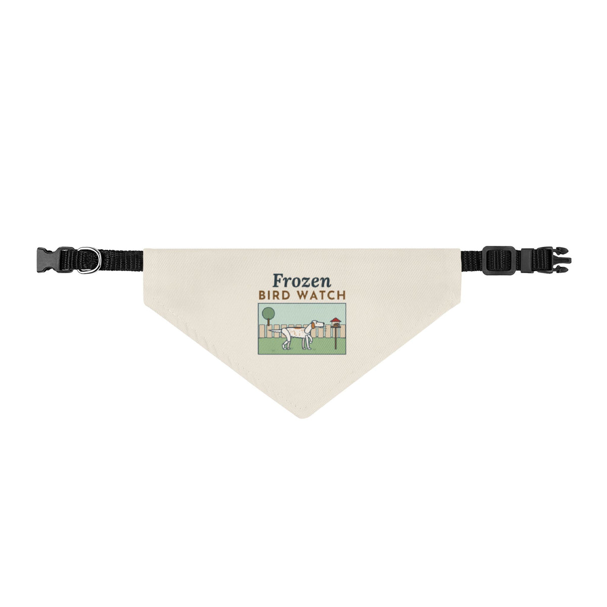 English Setter Bandana, Frozen Bird Watch, Clip-on Pet Bandana