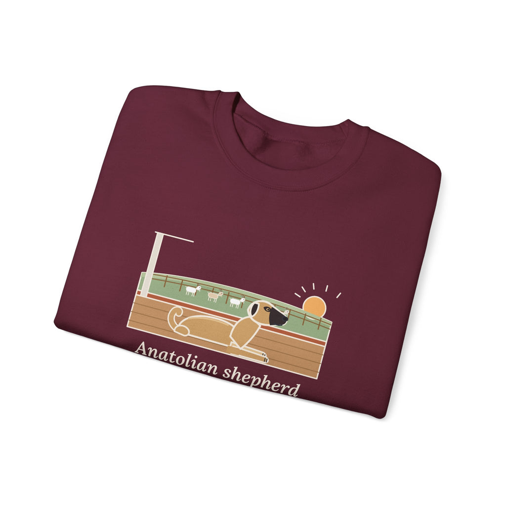 Anatolian Shepherd Crewneck Sweatshirt - Farm Dog Porch Watch Until Sunrise
