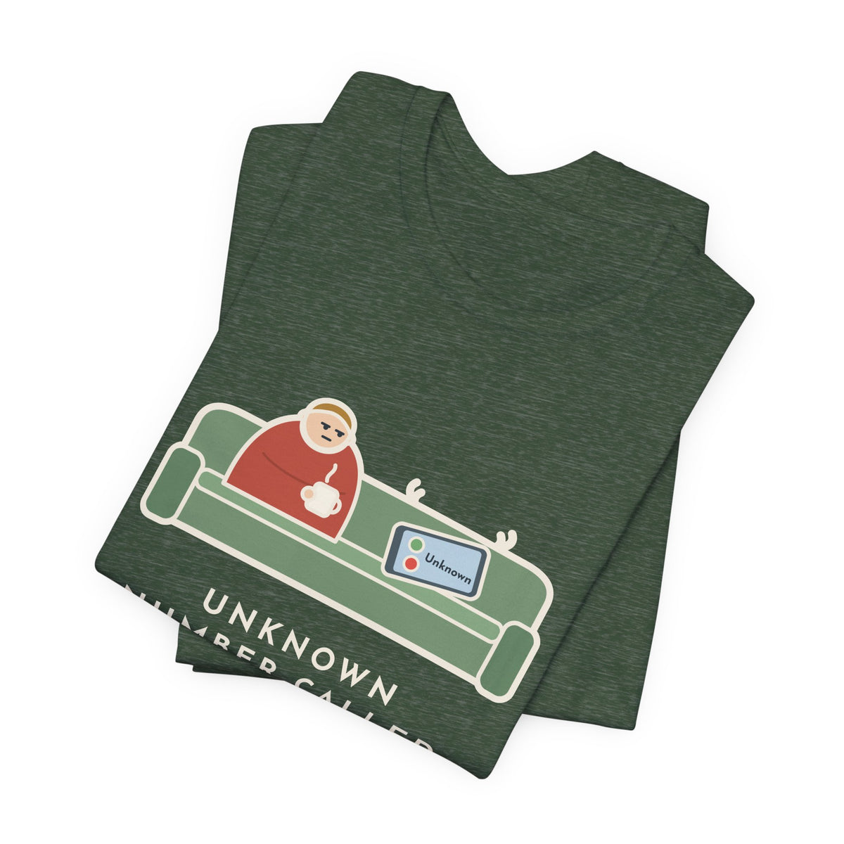 Funny Unknown Number T-Shirt, Let It Ring, Then Waited for the Text, Couch Calm Tee