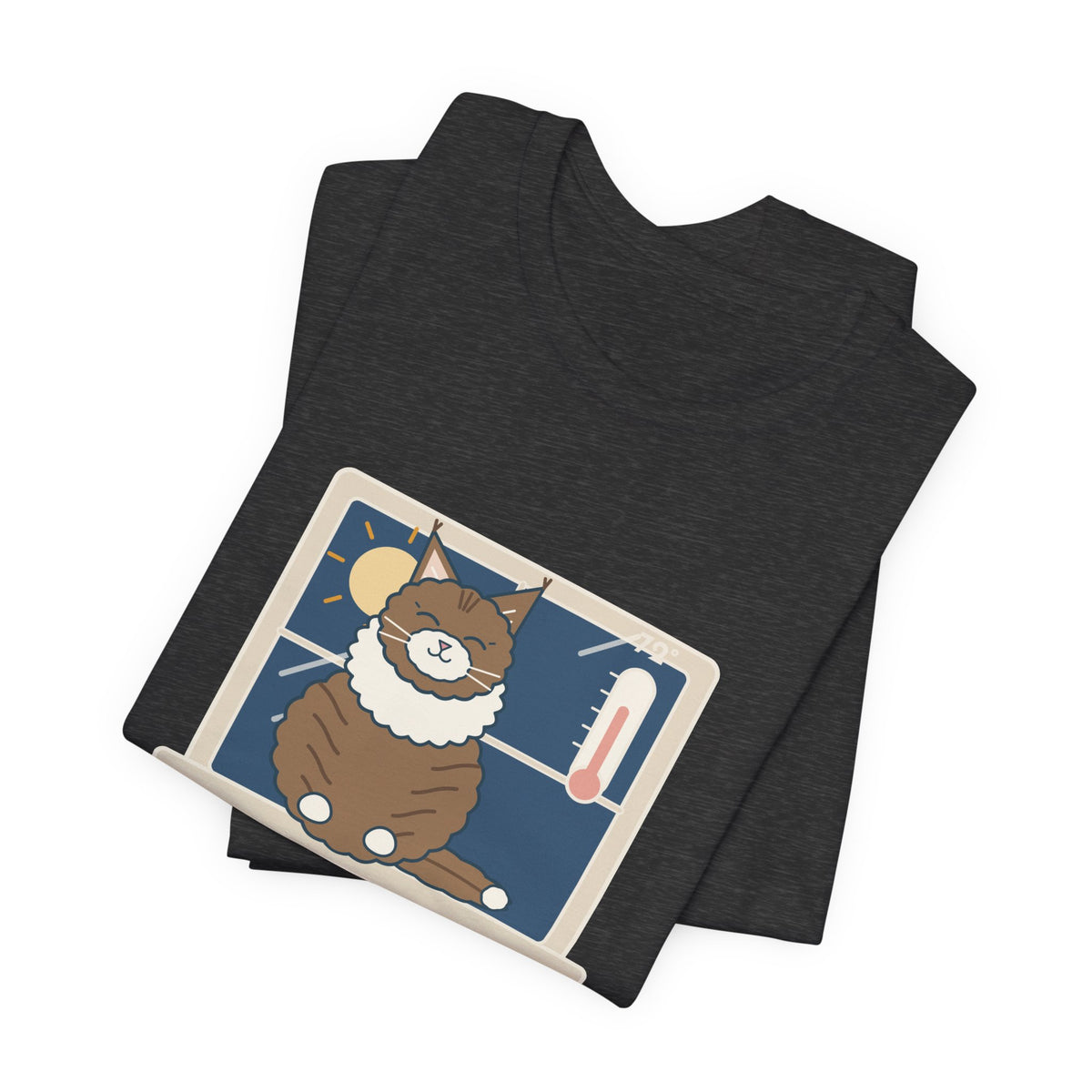 Norwegian Forest Cat T-Shirt - Wears a Winter Coat to the Windowsill Fluffy Cat Tee