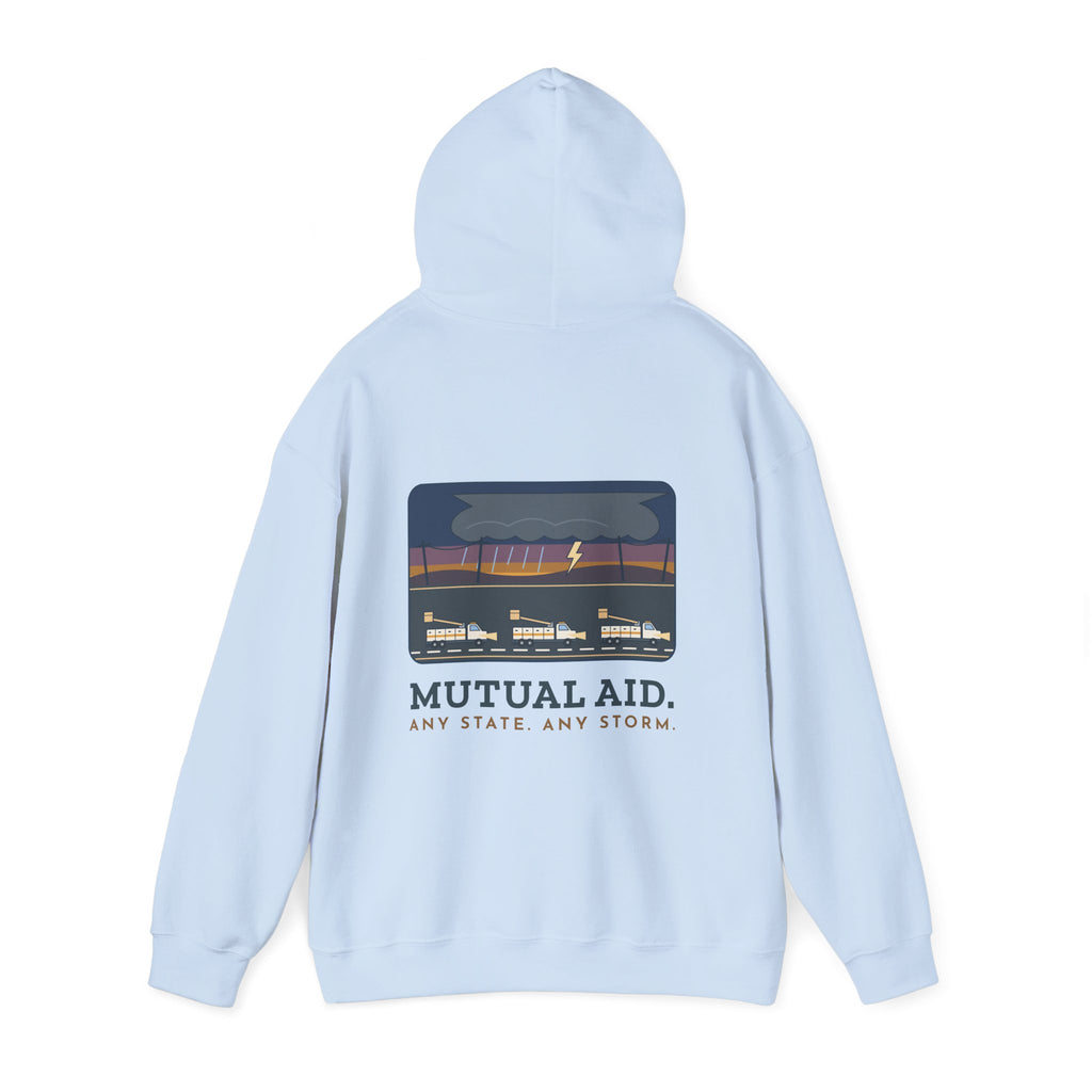 Lineworker Hoodie - Mutual Aid. Any State. Any Storm. Lineman Gift Hoodie