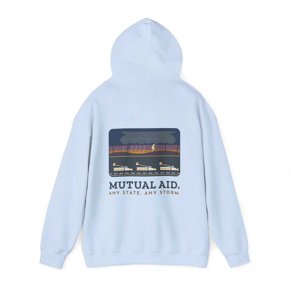 Lineworker Hoodie - Mutual Aid. Any State. Any Storm. Lineman Gift Hoodie