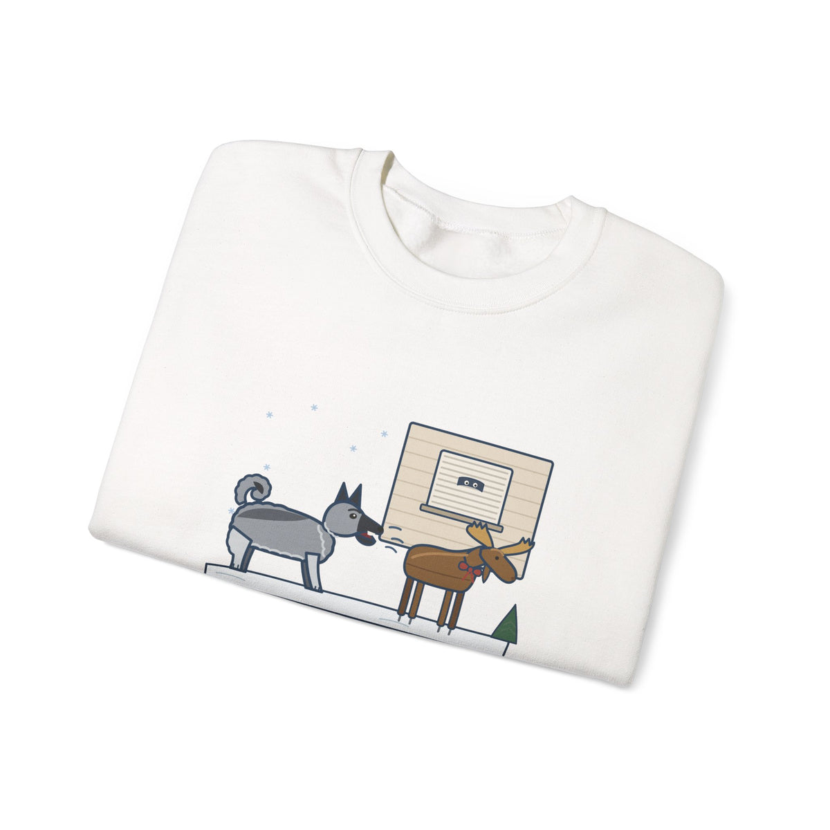 Norwegian Elkhound Crewneck Sweatshirt - Barked at the Plastic Lawn Moose for an Hour