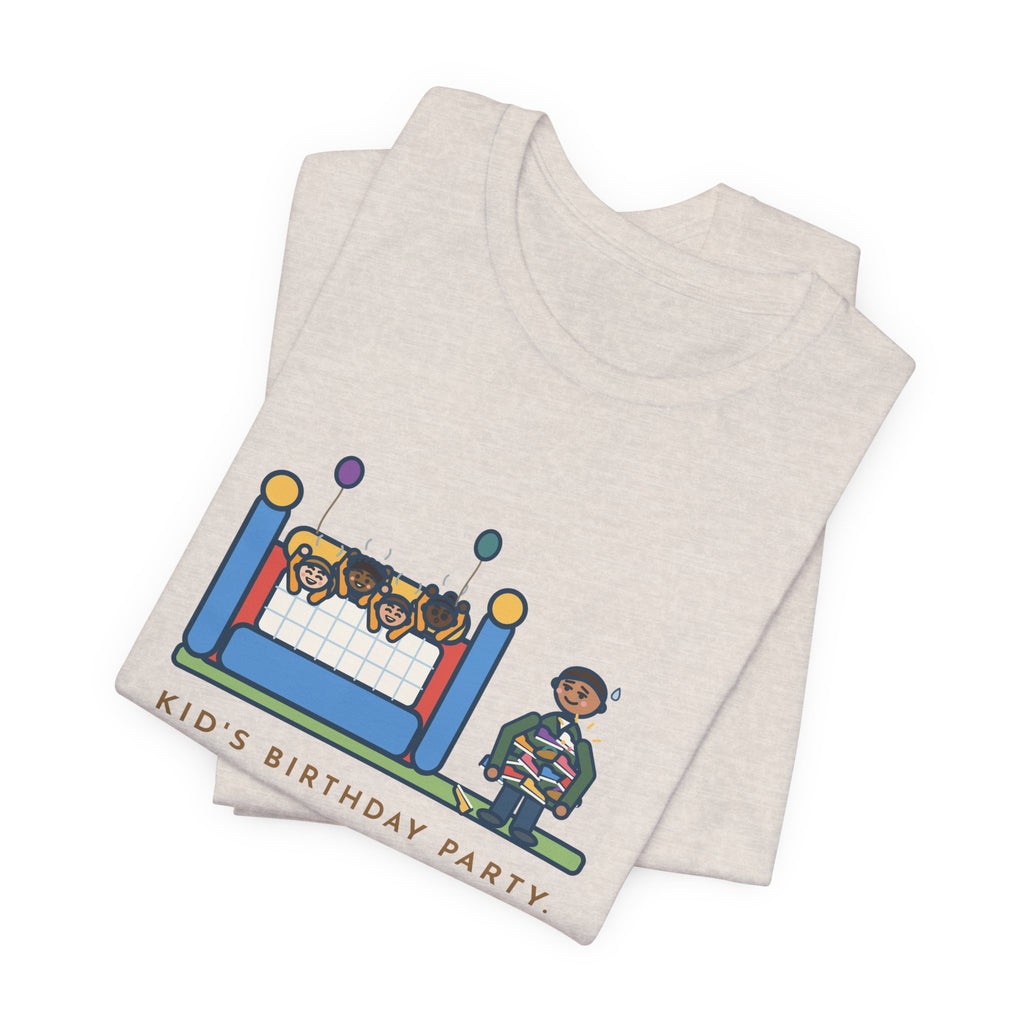 Funny Birthday Party T-Shirt, Sixteen Kids, One Bounce House, and I Held Every Shoe, Backyard Party Tee