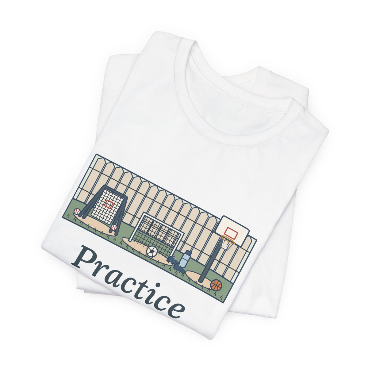 Practice Makes Perfect T-Shirt, Youth Sports Proverb Tee with Backyard Practice