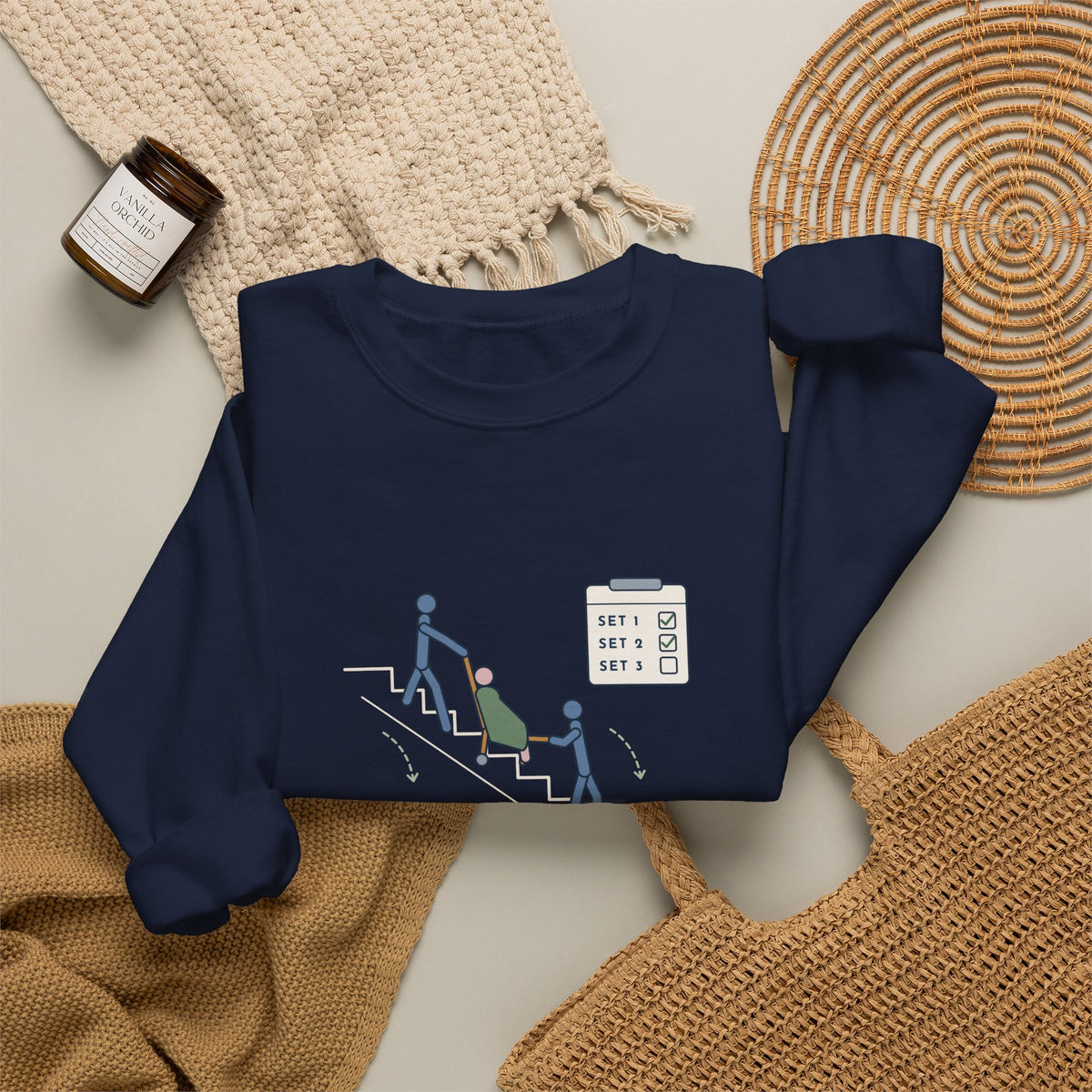 Paramedic Crewneck Sweatshirt - Leg Day: Third-Floor Walk-Up EMS Gift