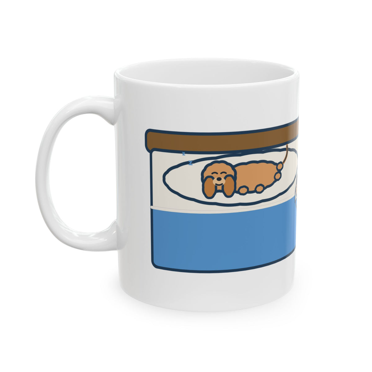 Cavapoo Mug, Claimed My Pillow on Night One, I Sleep on the Corner Now, Funny Coffee Mug 11oz