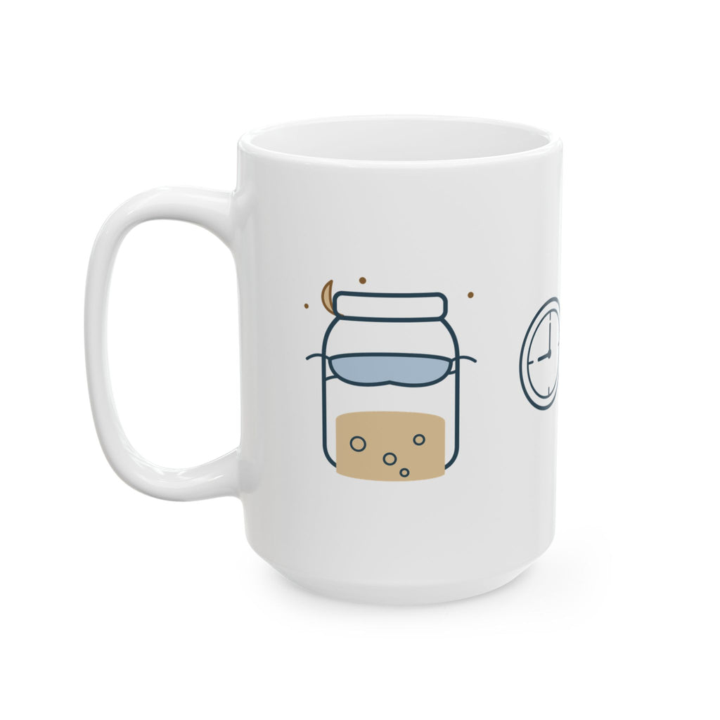 Large 15oz Sourdough Starter Mug - My Starter Has a Curfew Funny Baker Coffee Mug