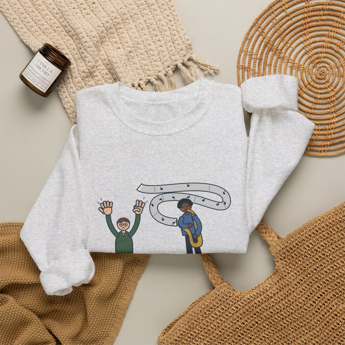 School Jazz Band Director Crewneck Sweatshirt - Eight Bars, The Sax Took Thirty-Two