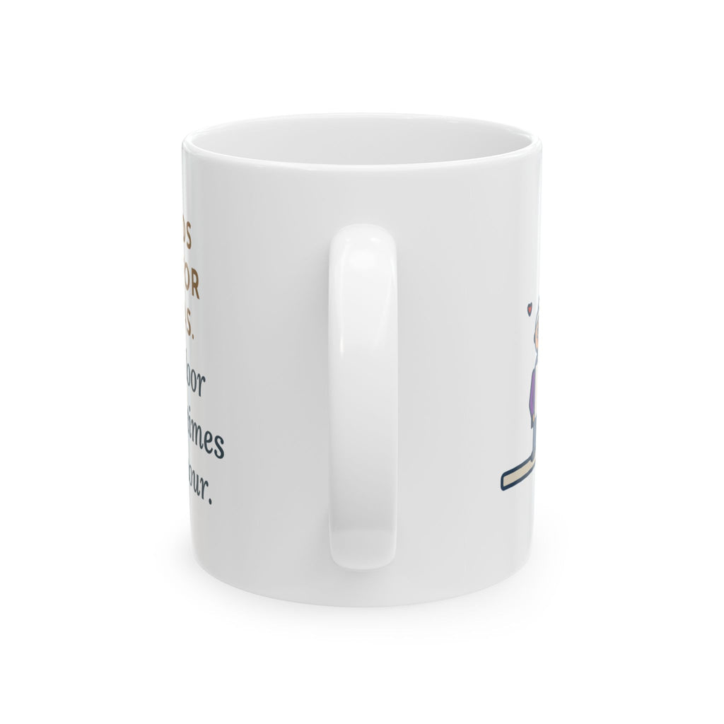 Grandkids at Christmas Mug, Arrived for the Holiday, The Fridge Door Opened Forty Times in the First Hour, Funny Coffee Mug 11oz