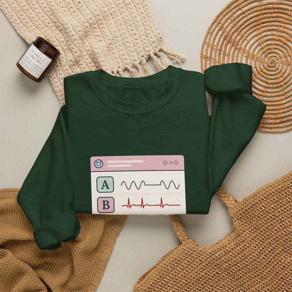 NICU Nurse Crewneck Sweatshirt - A's, B's and D's. Not a Report Card. Neonatal Nurse Gift