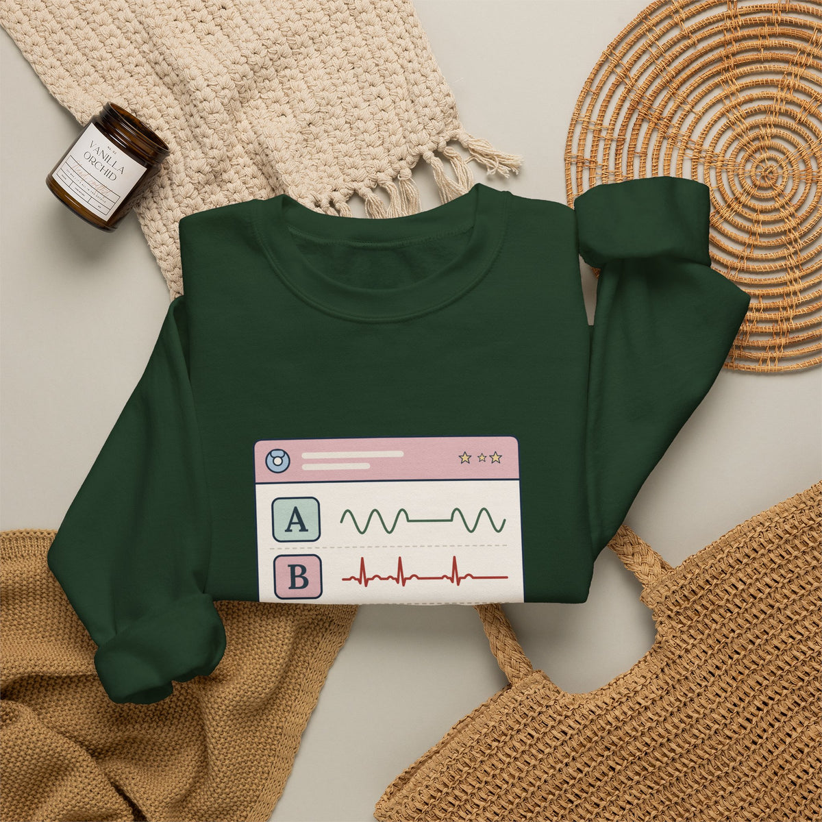 NICU Nurse Crewneck Sweatshirt - A's, B's and D's. Not a Report Card. Neonatal Nurse Gift
