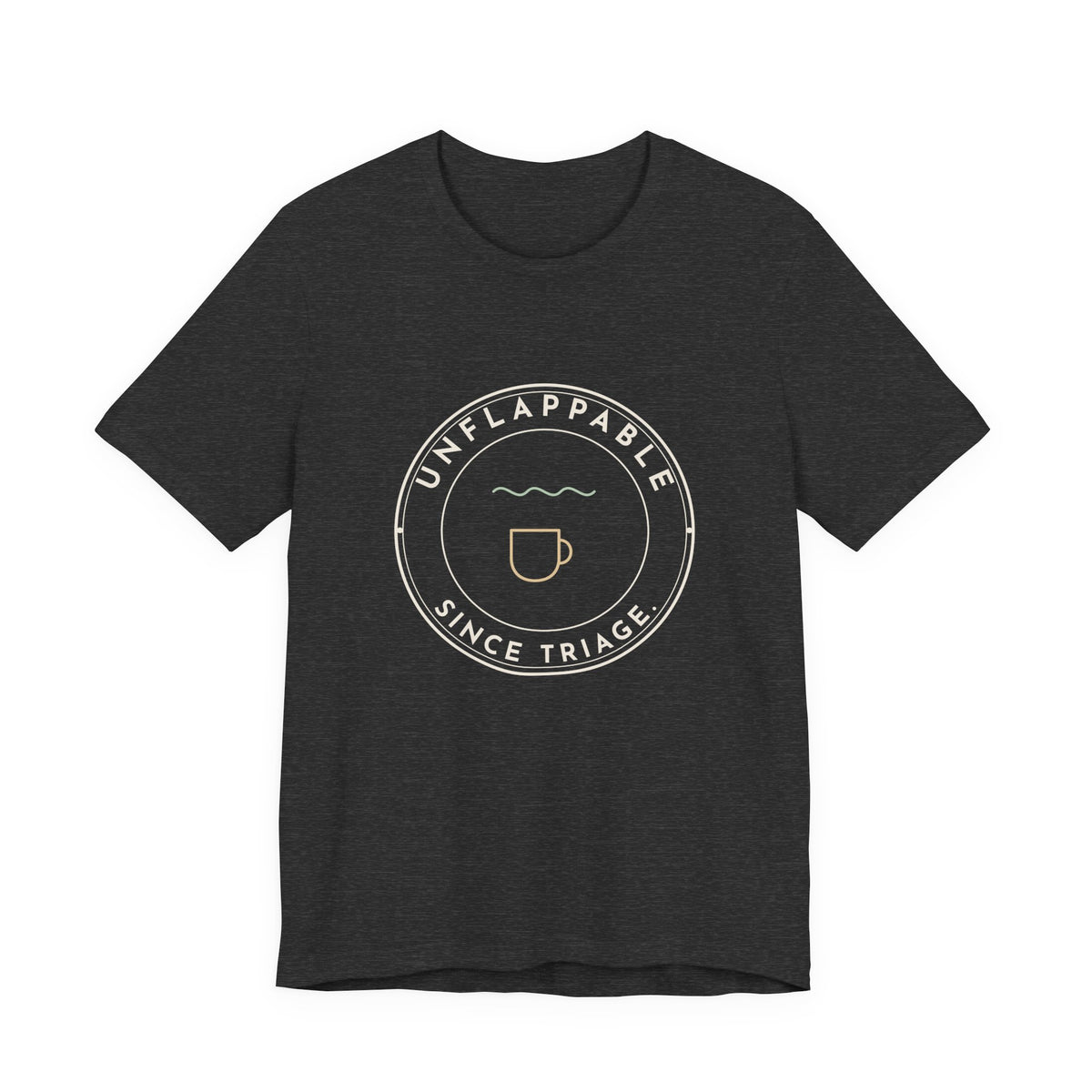 ER Nurse T-Shirt - Unflappable Since Triage Retro Badge Tee for Emergency Nurses
