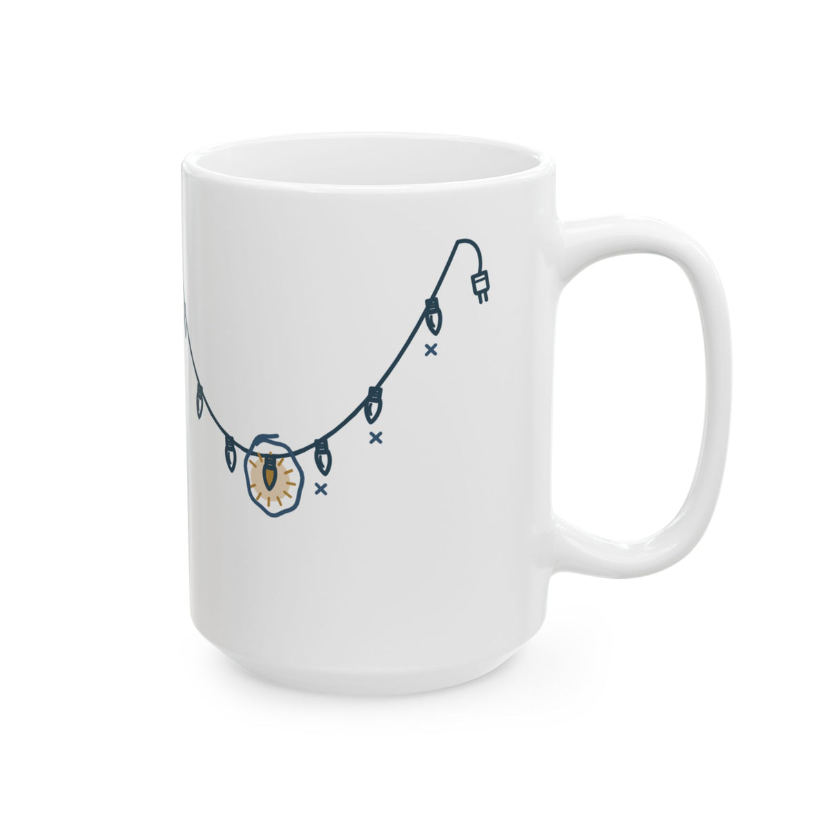 Large 15oz Christmas Lights Mug - Fourth Bulb From the End Holiday Gift Mug