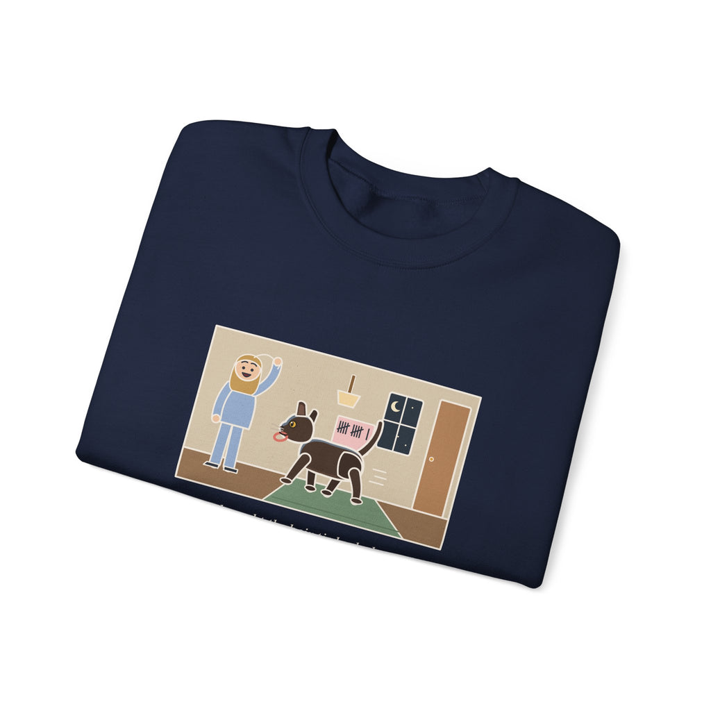 Burmese Cat Sweatshirt, Brought the Hair Tie Back Eleven Times, Funny Hallway Fetch Crewneck