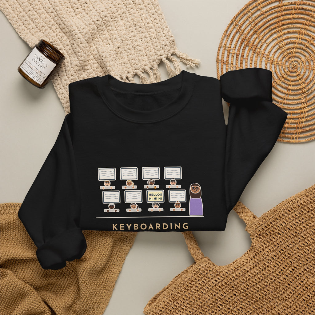 Keyboarding Teacher Crewneck Sweatshirt - One Kid Found Caps Lock