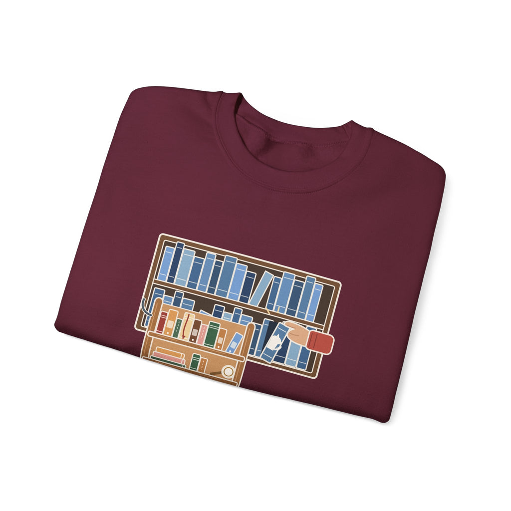 School Librarian Crewneck Sweatshirt - A Blue Book About a Dog. I'm On It.