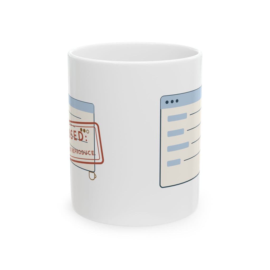 IT Help Desk Coffee Mug - Closed: Could Not Reproduce Funny Sysadmin Mug