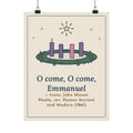 Neale Christmas Quote Poster, O Come, O Come, Emmanuel, Advent Wreath Wall Art
