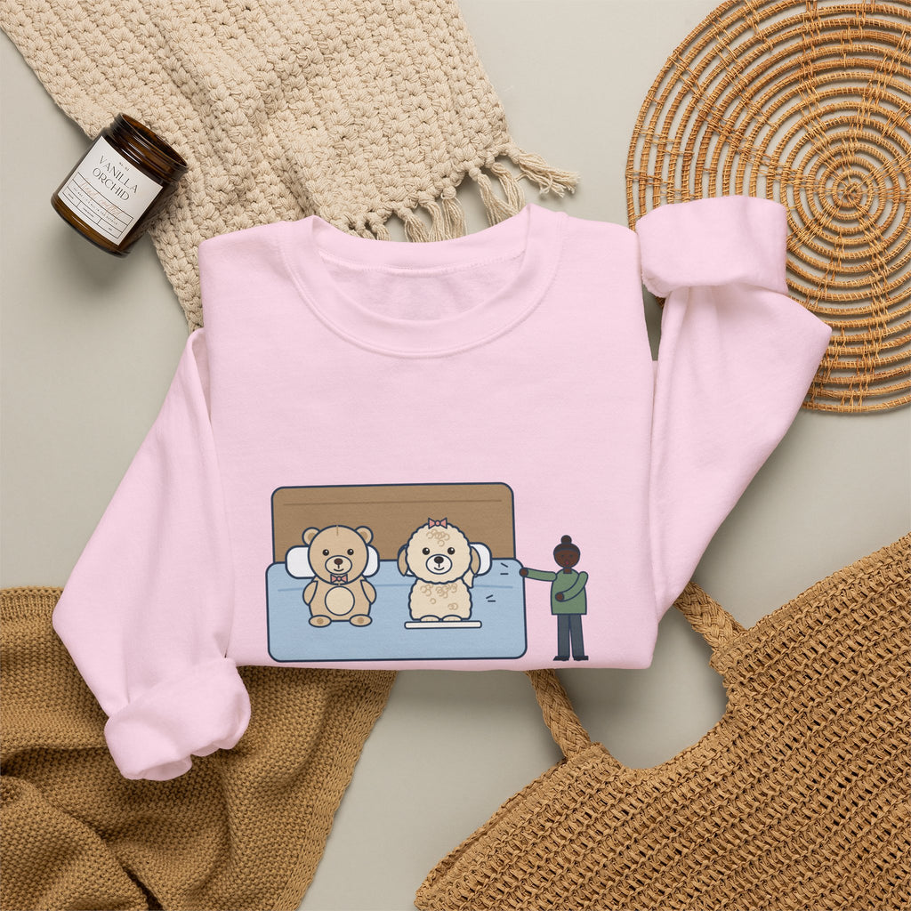 Shichon Sweatshirt, After a Bath Looks Exactly Like the Stuffed Bear She Sleeps Next To, Funny Bath Day Twin Crewneck